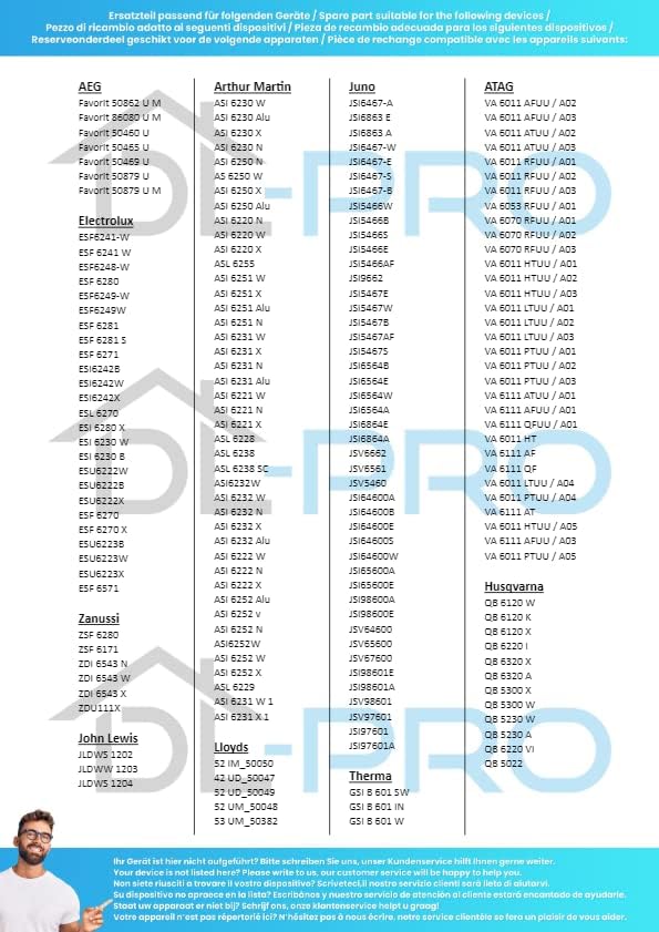 DL-pro Zulaufschlauch Spülmaschine für AEG Electrolux Juno Zanussi 1115765123 111576502/4 1115765024