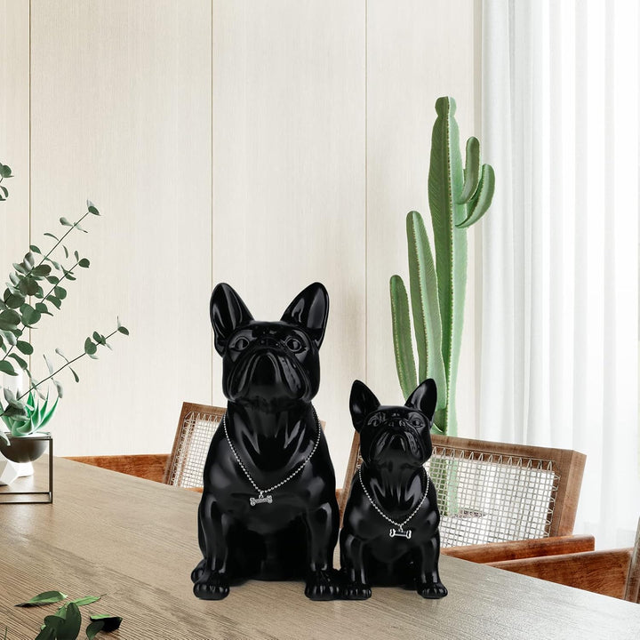 suruim Französische Bulldogge Statuen Deko Englische Bulldogge Figur Hund Statue Geschenke Wohnzimme