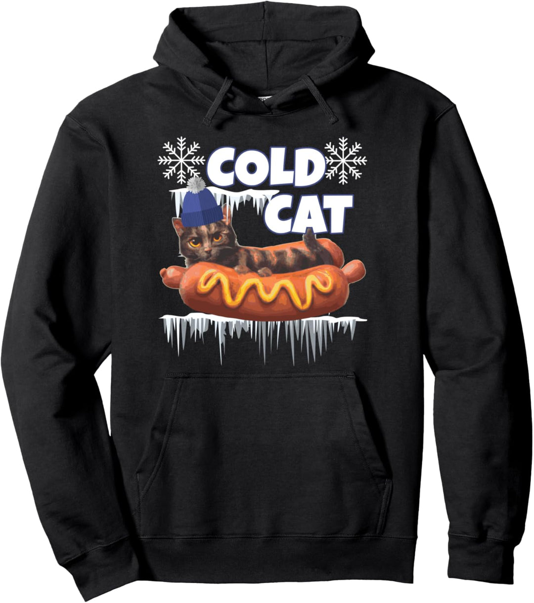 Winterkalte Katze Pullover Hoodie