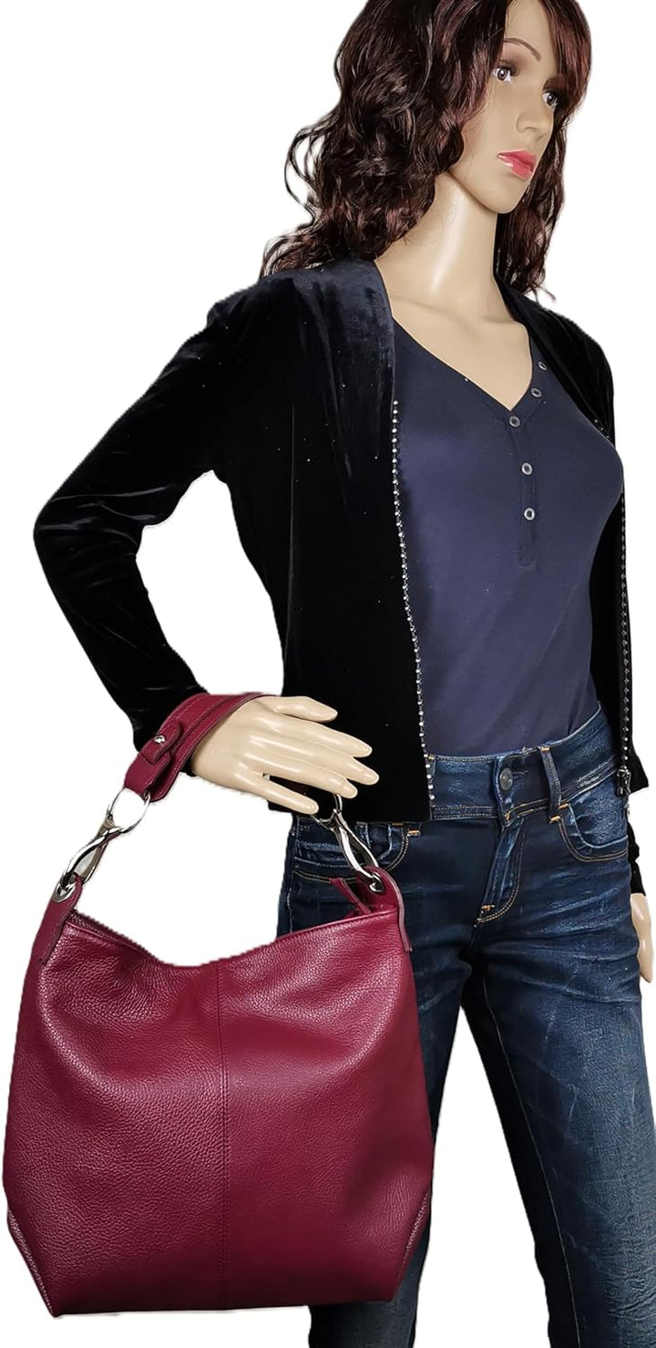 AmbraModa GL033 - Damen echt Ledertasche Handtasche Schultertasche Henkeltasche Beutel, Avocadogr&#x