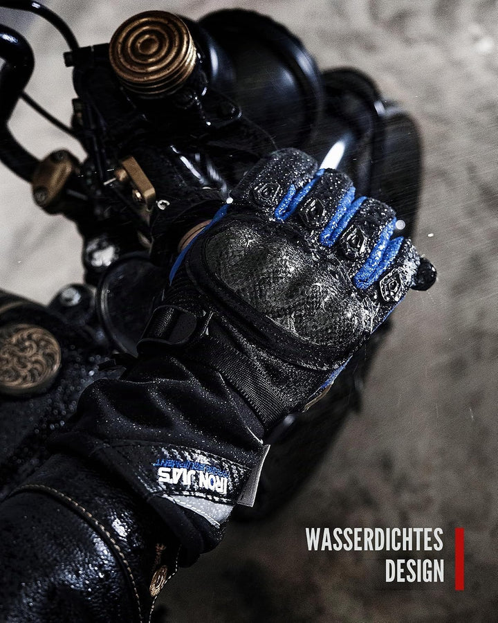 BORLENI Winter Motorradhandschuhe Herren, Motorrad Handschuhe Herr Warm Winterhandschuhe Wasserdicht
