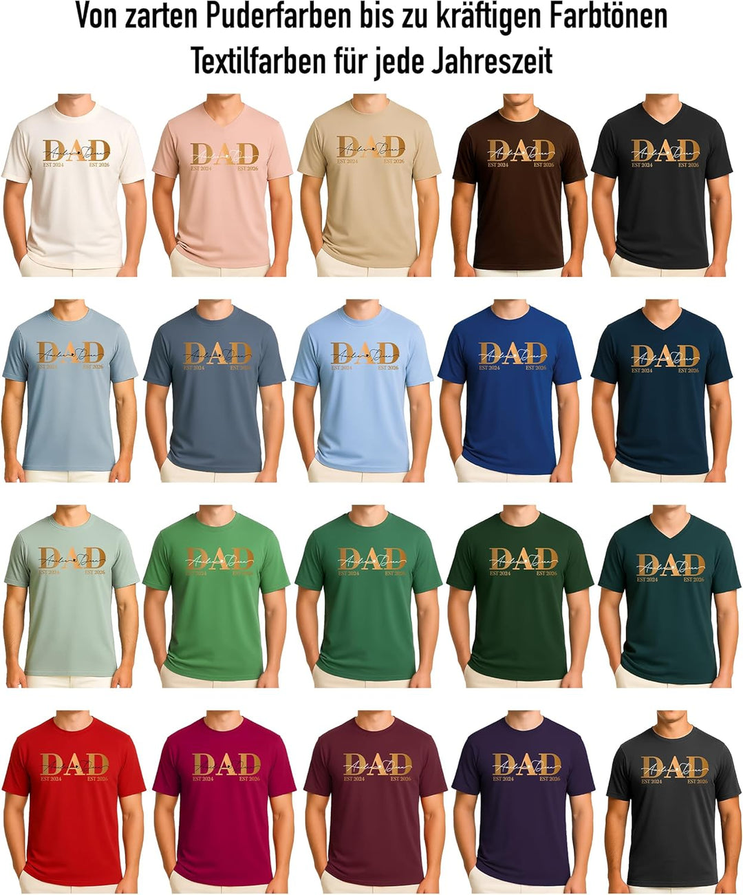 MAMAHUHU Personalisierte Bio T-Shirts Pullover für Familien Mama Papa Kinder Oma Opa, handbedruckt m