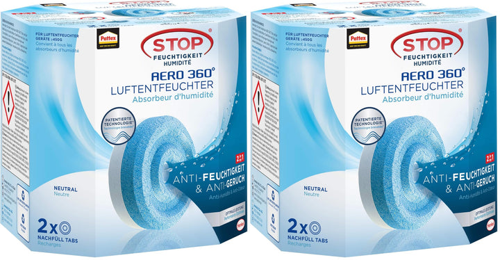 Pattex AERO 360° Neutral Tabs Nachfüllpack, reduzieren Feuchtigkeit und schlechte Gerüche, Nachfüllt