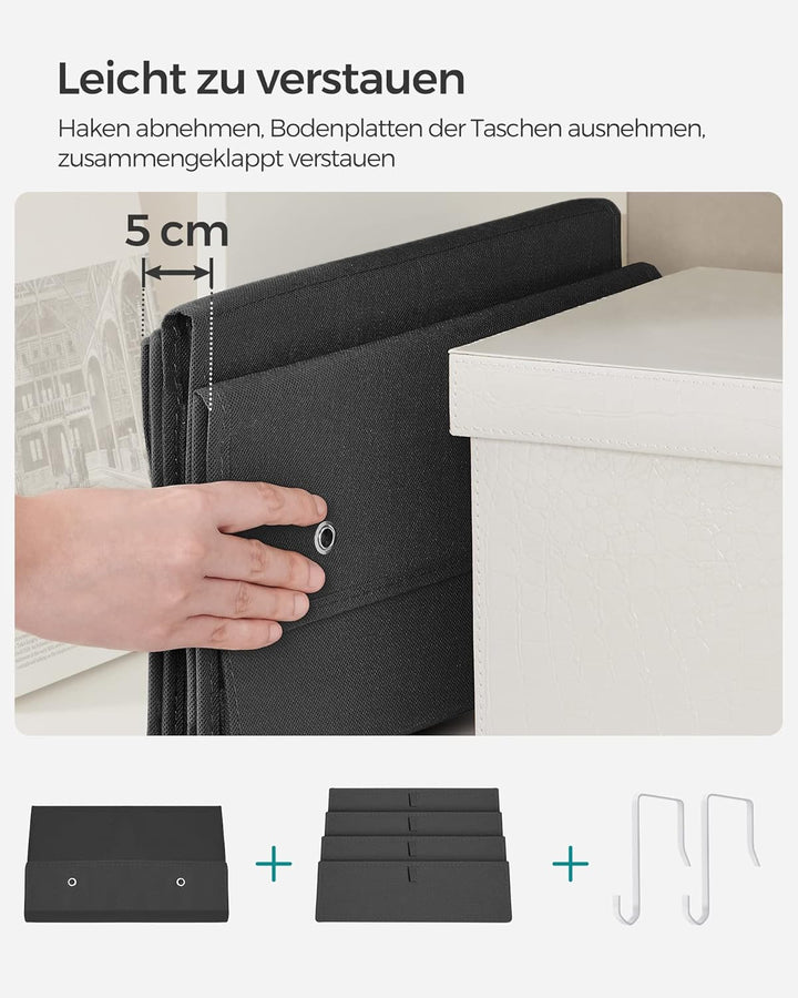 SONGMICS Hängeorganizer mit 4 Taschen, Hängeregal, Kleiderschrank-Organizer, Hängeaufbewahrung, Tür-