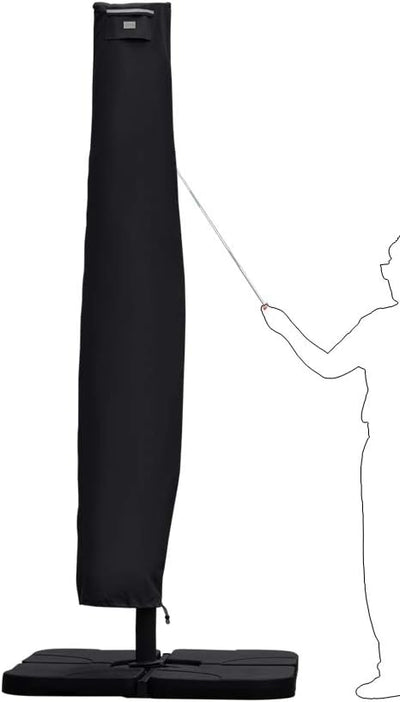 Sekey® Schutzhülle für Ampelschirm,Abdeckhauben für Sonnenschirm 260cm x 40/70/50cm Schwarz, 260cm x