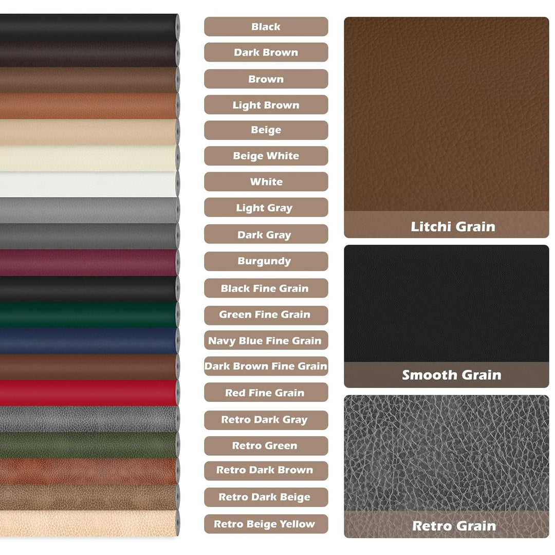 Kunstleder Selbstklebend, 60x200 cm Retro Dunkelbraun Leder Reparatur Patch, Lederflicken Selbstkleb