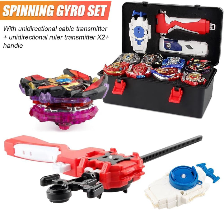 12 in 1 Kampfkreisel Set, Kampfkreisel Koffer mit 3 Bidirektionaler Sender, Bey Burst Turbo Blade Se