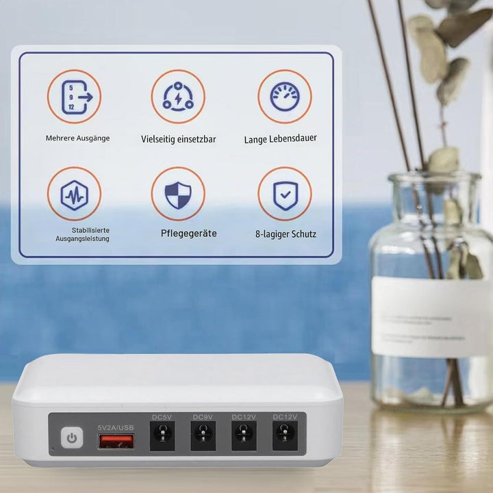 UPS Battery Backup 6000mAh 5 V 9 V 12V Notfallleistung mit LED -Indikator -Batterieüberwachung Kompa