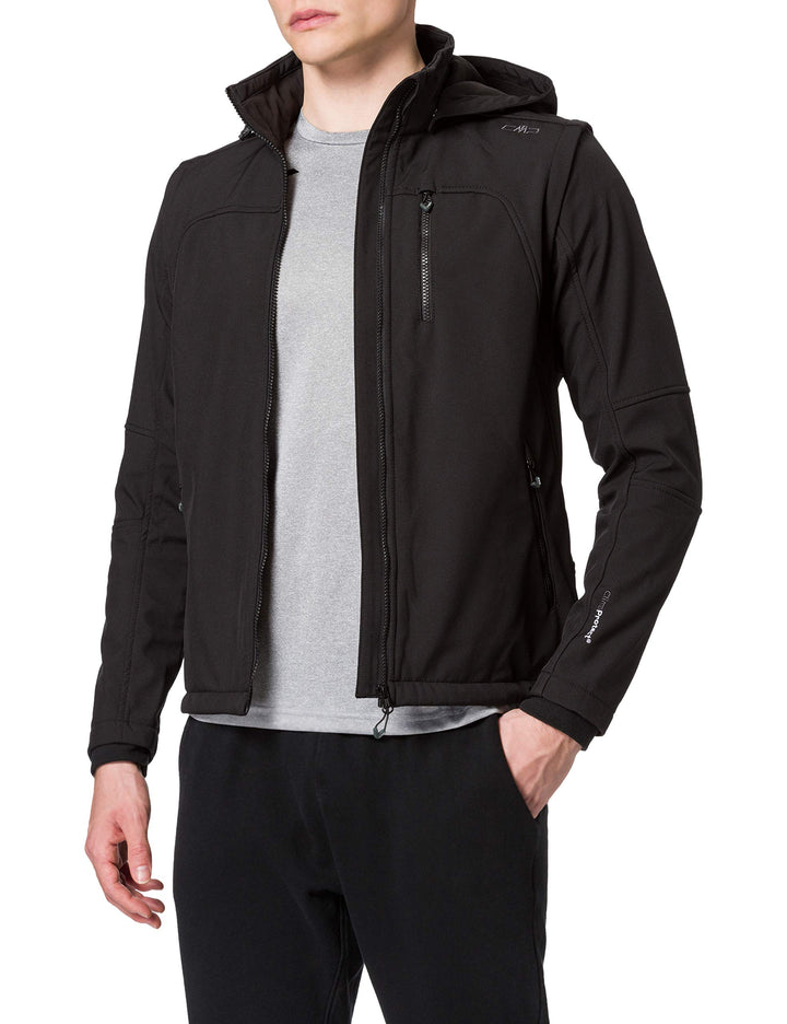CMP – Man Jacket Snaps Hood With Detachble Sleeves 46 Schwarz, 46 Schwarz