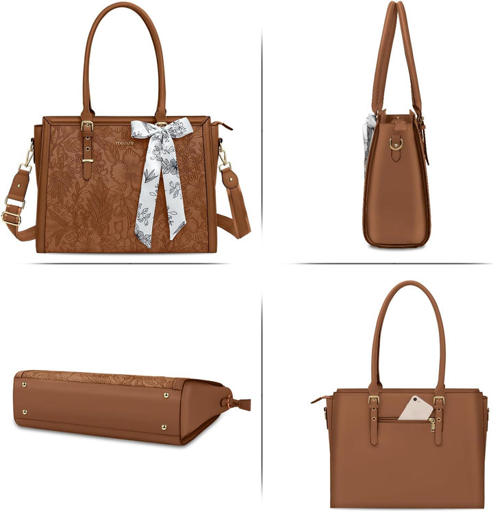 MOSISO Laptoptasche Damen, 17,3 Zoll PU Lehrertasche Handtasche Kompatibel mit MacBook HP Dell Asus,