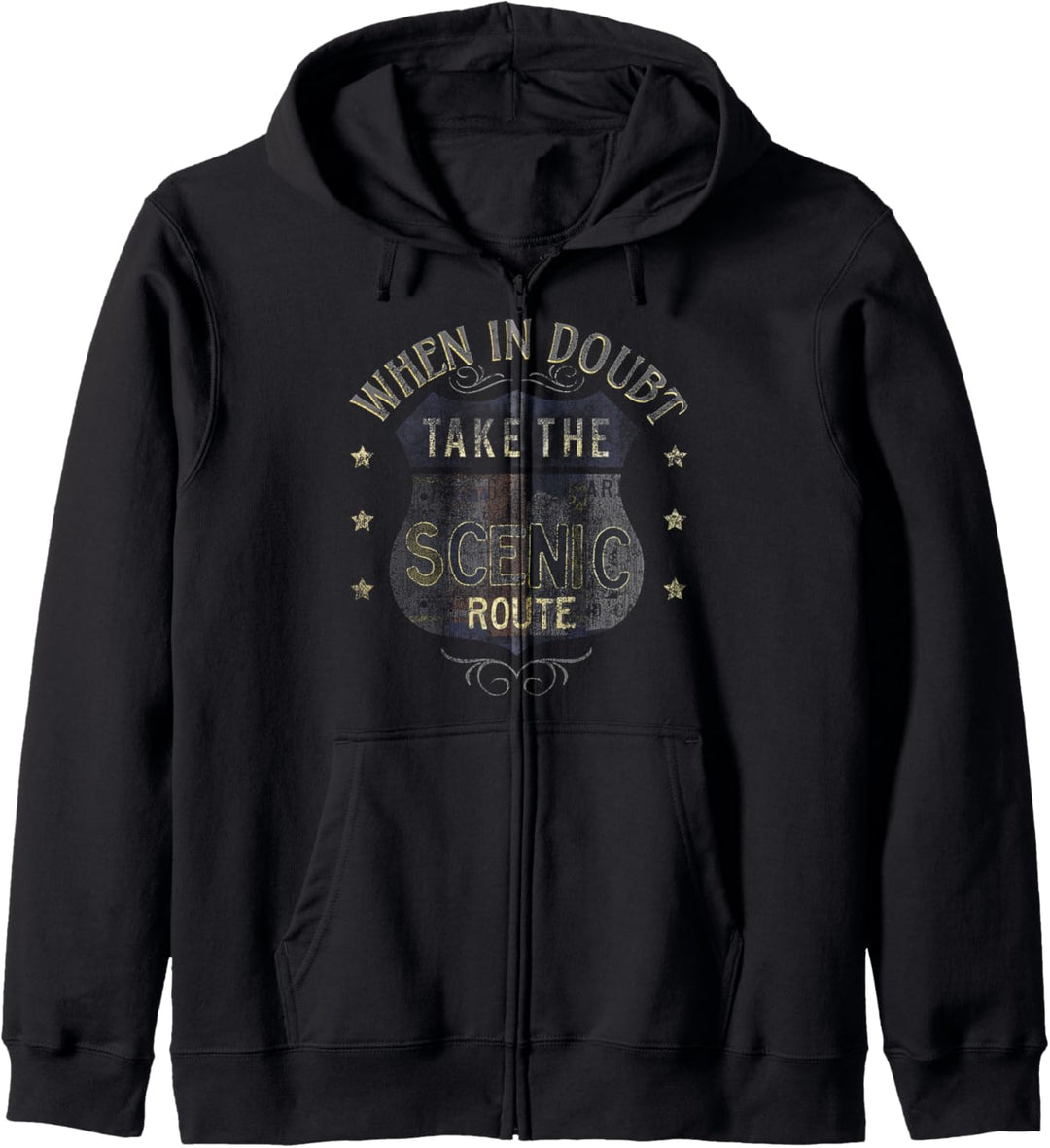 Trendy When In Doubt Take The Scenic Route Kapuzenjacke