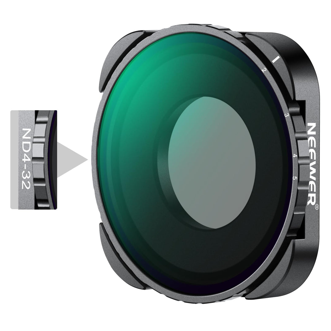 NEEWER Variabler ND4-ND32 Filter Kompatibel mit GoPro 9 10 11 12 13, 2-5 Blendenstufen Variabler ND
