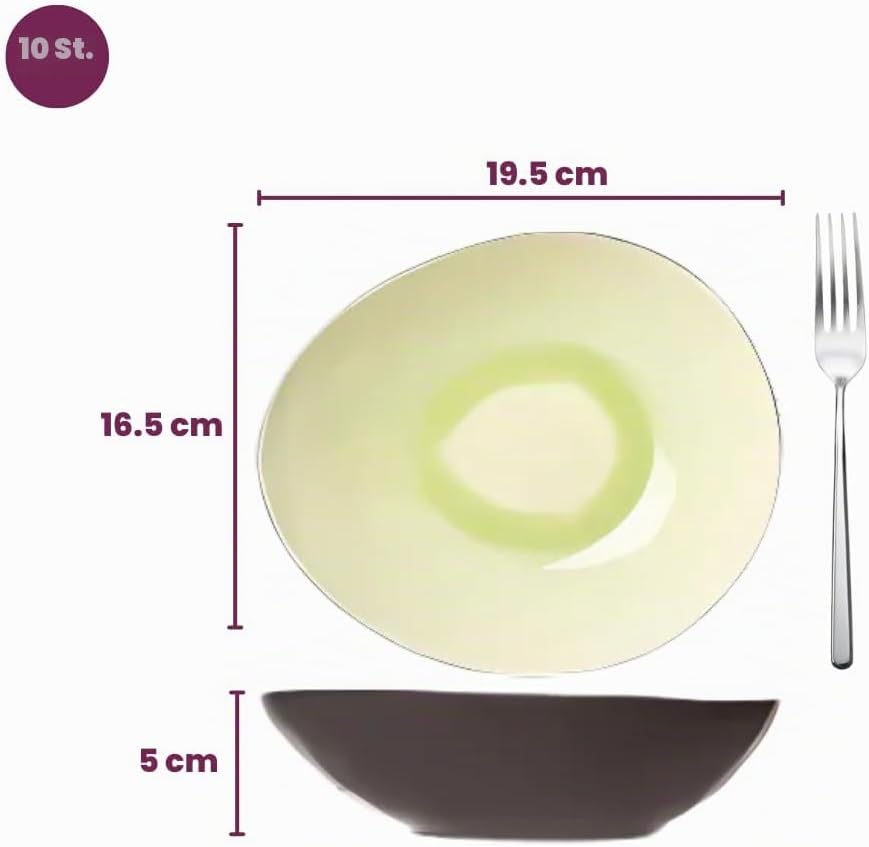 Cosy &amp; Trendy Streetfood Festival Tiefe Teller 10ass19.5x16.5xh5cm 10 Ass (10er Set)