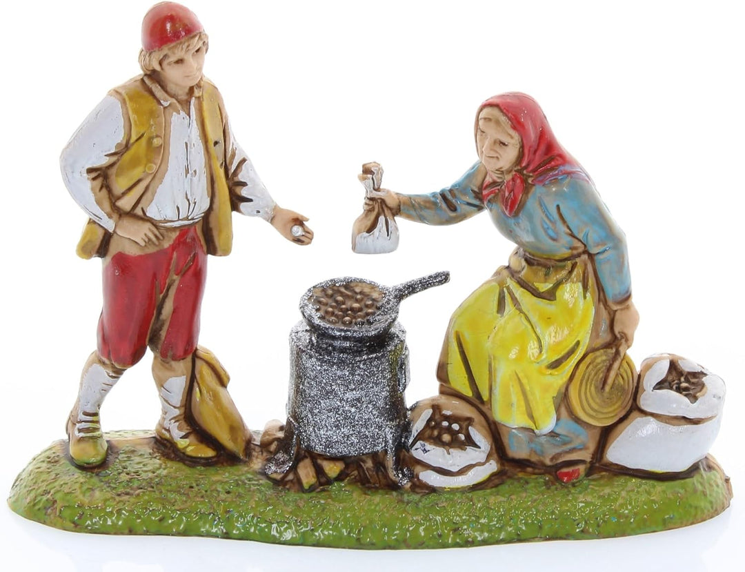 Moranduzzo Set 4 Hirten für 6 cm Krippe Massstab 1:32 – MINI 6 – Unzerbrechliche Figur, Stil '700, H