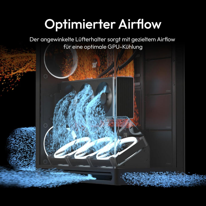 HAVN HS 420 VGPU Dual-Chamber ATX Mid Tower PC Gehäuse Schwarz | PCIe 5.0 Vertical GPU Kit, 11x 140m