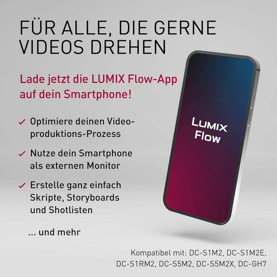 Panasonic LUMIX DC-S5M2XE Spiegellose Vollformatkamera, 4K 60p &amp; 6K 30p unbegrenzte Aufnahme, Flip S