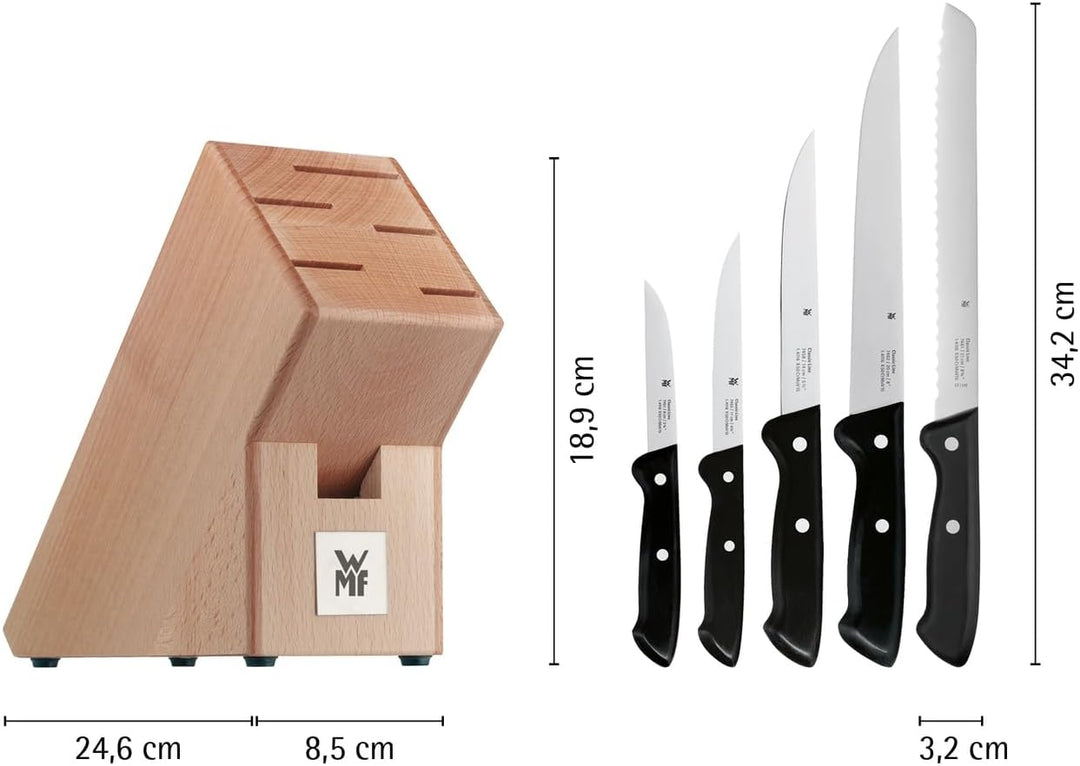 WMF Messerblock mit Messerset 6-teilig CLASSIC LINE 5 Messer, 1 Block aus, Single