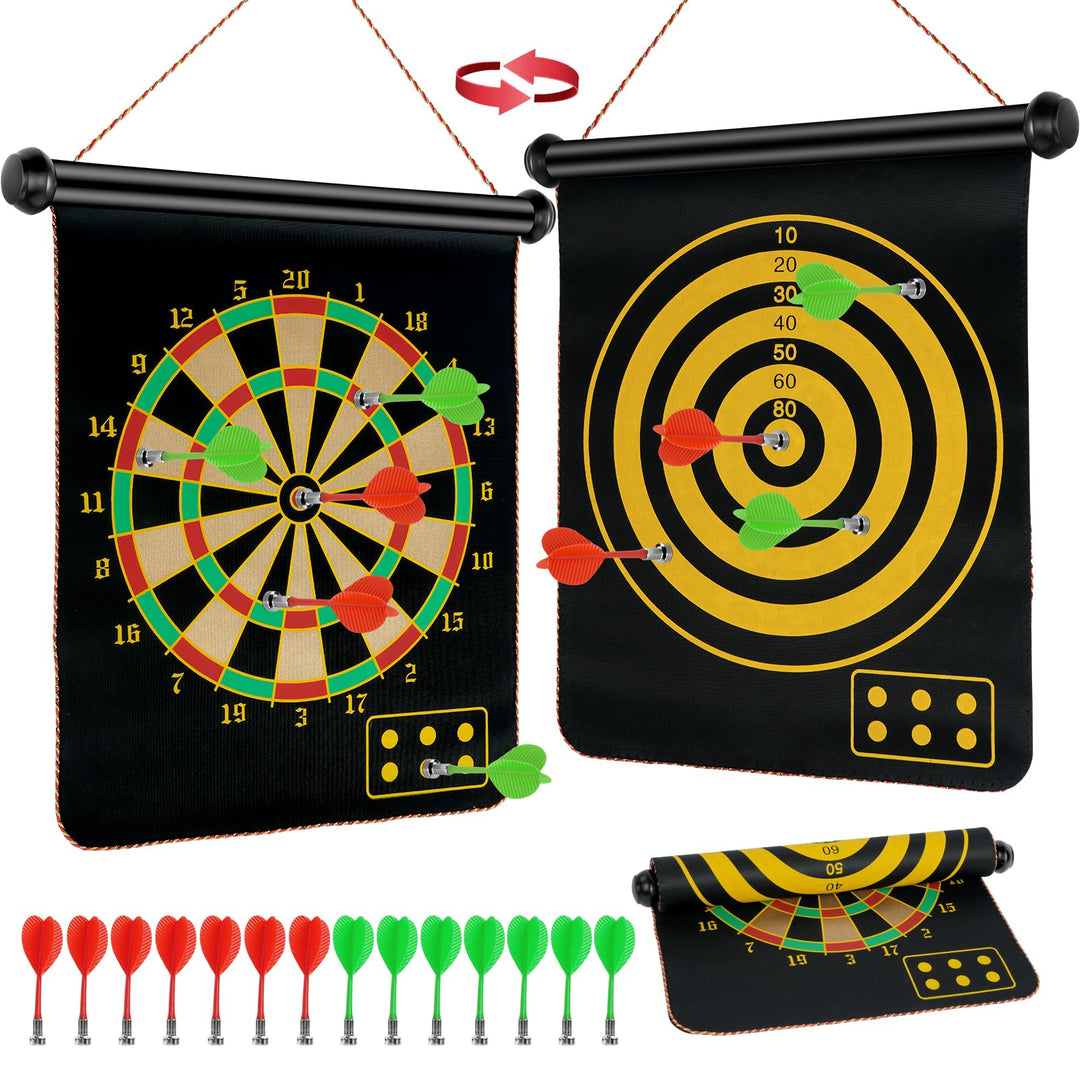 Flintronic Dartscheibe Magnetisch, Magnetisch Sichere Dartscheibe mit 14 Dartpfeilen, Dartscheibe Ju