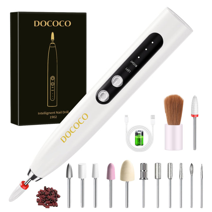 Kabellos Tragbar Nagelfräser 35000 u/min, 15 in 1 Professionell Elektrische Nagelfeile Fräser für Ge
