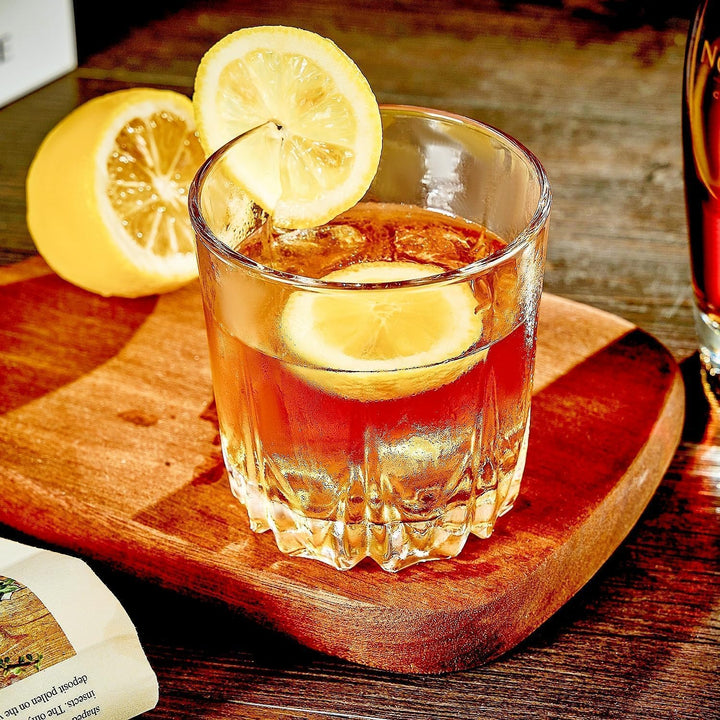 GLASKEY Whisky Gläser, 300ml Bleifrei Kristall Tumbler 4er Set, Whiskey Glas für Cocktail Rum Wodka