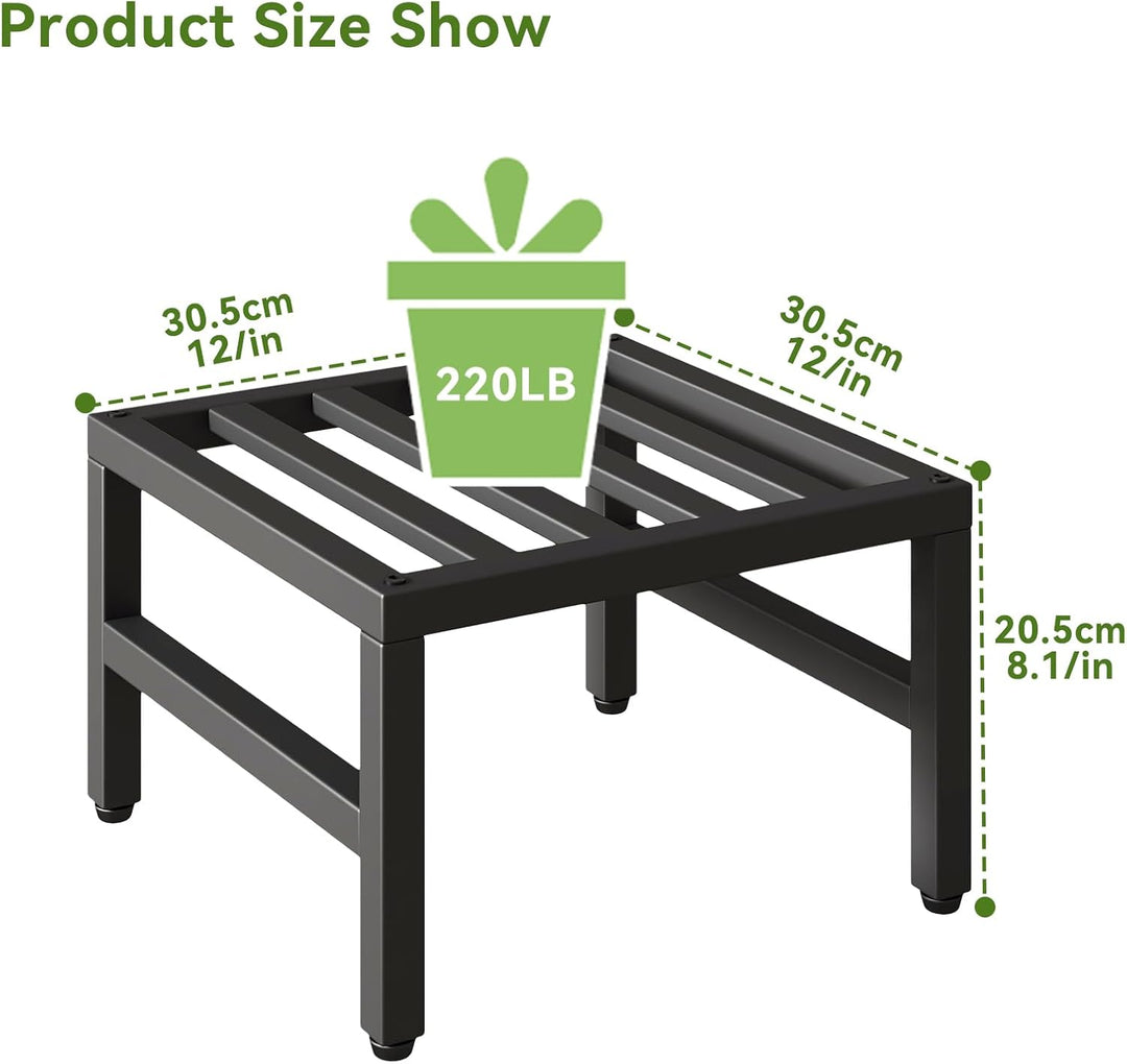 IBUYKE 2 Stück Metall Pflanzenständer für Innen Aussen, 30cm Heavy Duty Kleiner Blumentopfständer, M