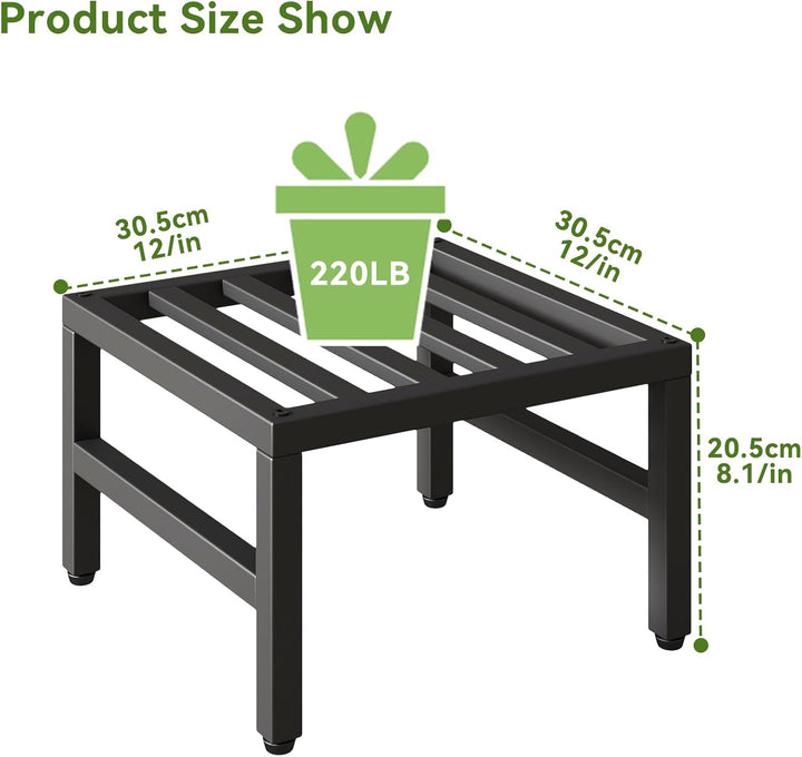 IBUYKE 2 Stück Metall Pflanzenständer für Innen Aussen, 30cm Heavy Duty Kleiner Blumentopfständer, M
