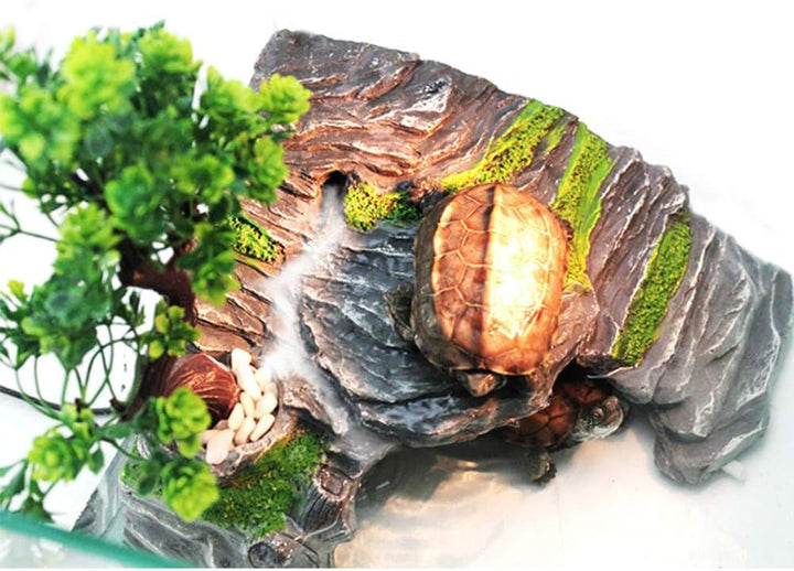 OMEM Reptilienbox Unterschlupf Terrarium Versteck Höhlen Schildkröte Rampe Basking Platform Habitat