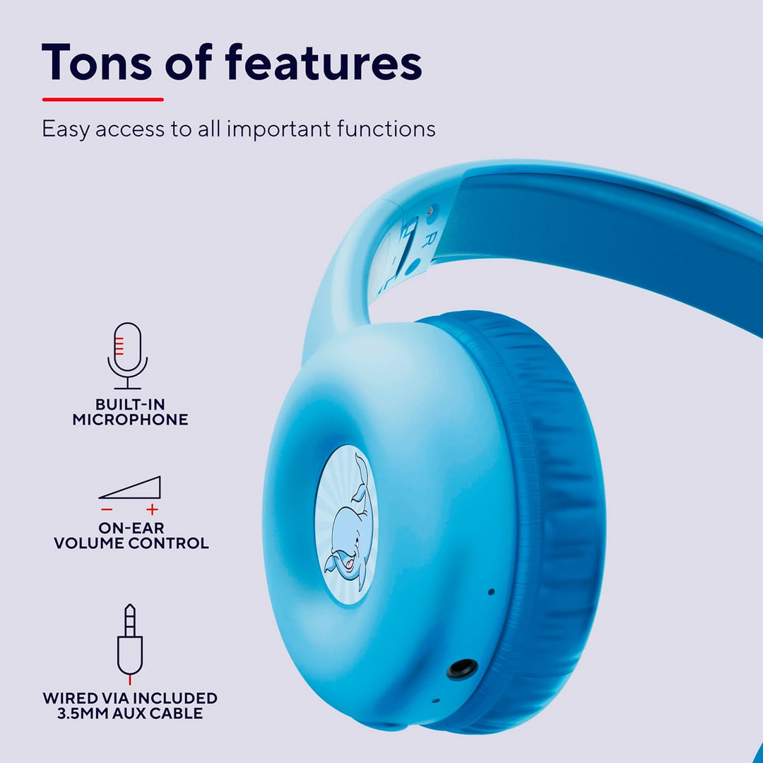 Trust Nouna Bluetooth Kopfhörer Kinder mit Lautstärkenbegrenzer (85dB) für Kinderen ab 4 Jahre, On E
