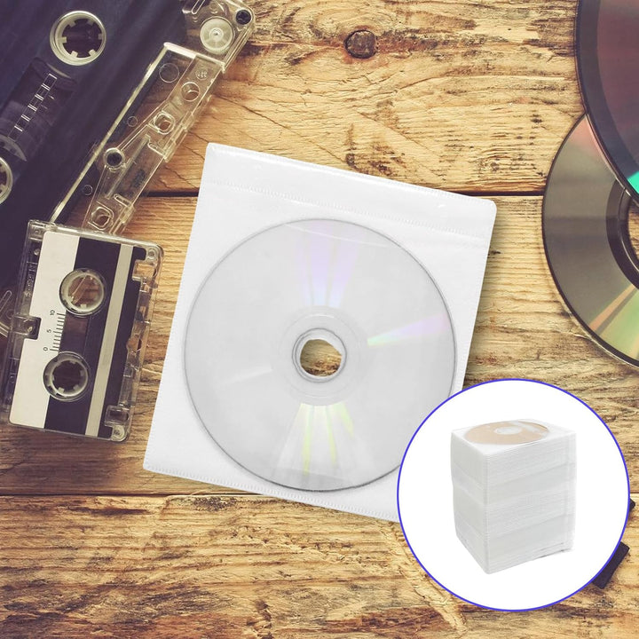 CD/DVD/BluRay Hüllen, 200 Stück CD-DVD-Schutzhüllen, Doppelseitige Standard-Kunststoffhülle für CD,