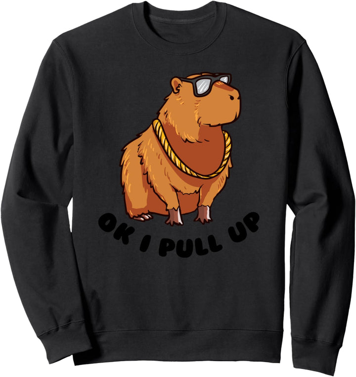 Ok Ich ziehe Lustig Coole Capybara Mit Brille Dank Meme Sweatshirt