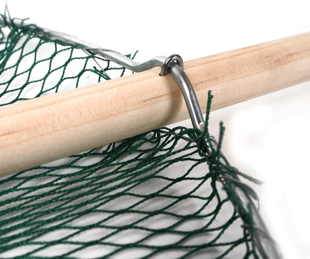 Garnelennetz XL - 40cm Breit - Holzstiel 130cm lang - Grabenetz - Fischernetz 2 Stuck, 2 Stuck