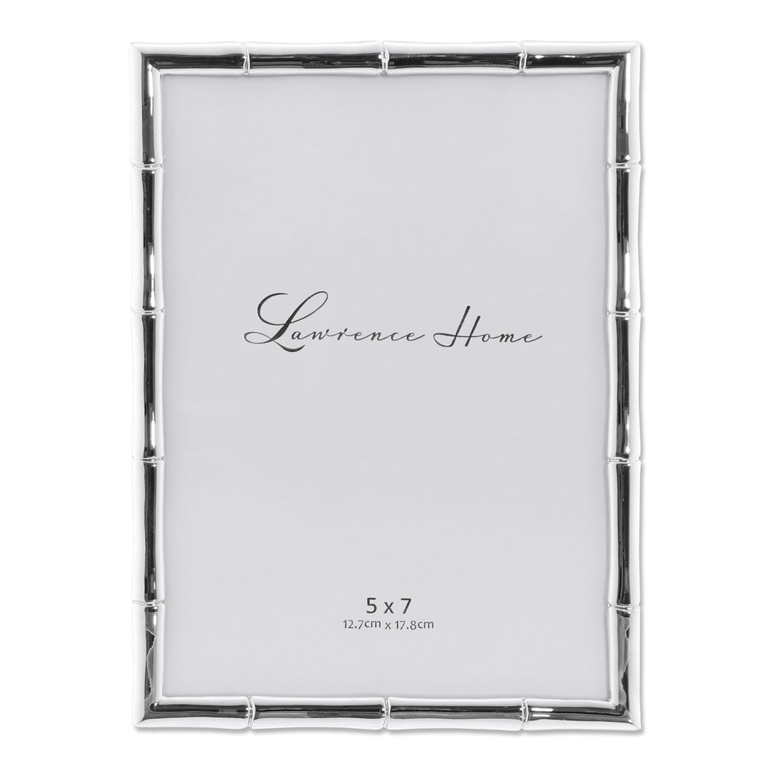 Lawrence Frames 710157 Bilderrahmen, Metall, Bambus, 12,7 x 17,8 cm, silberfarben 5x7 silber, 5x7 si