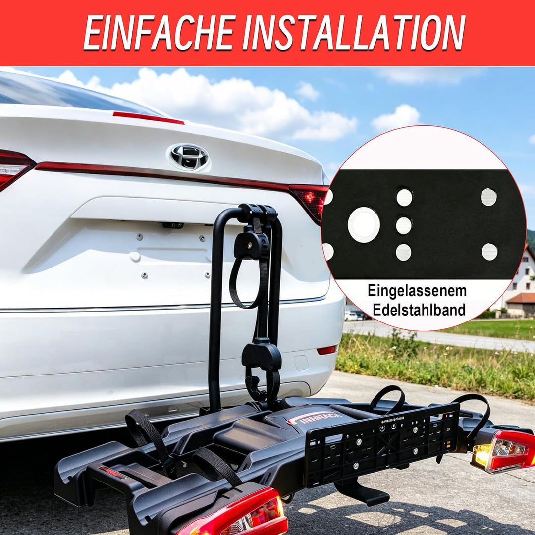 Verstellbar Strap Rahmenhalter 12CM+42CM, Alu Rahmenhalter Fahrradträger für E-Bike/Fahrrad, Abschli