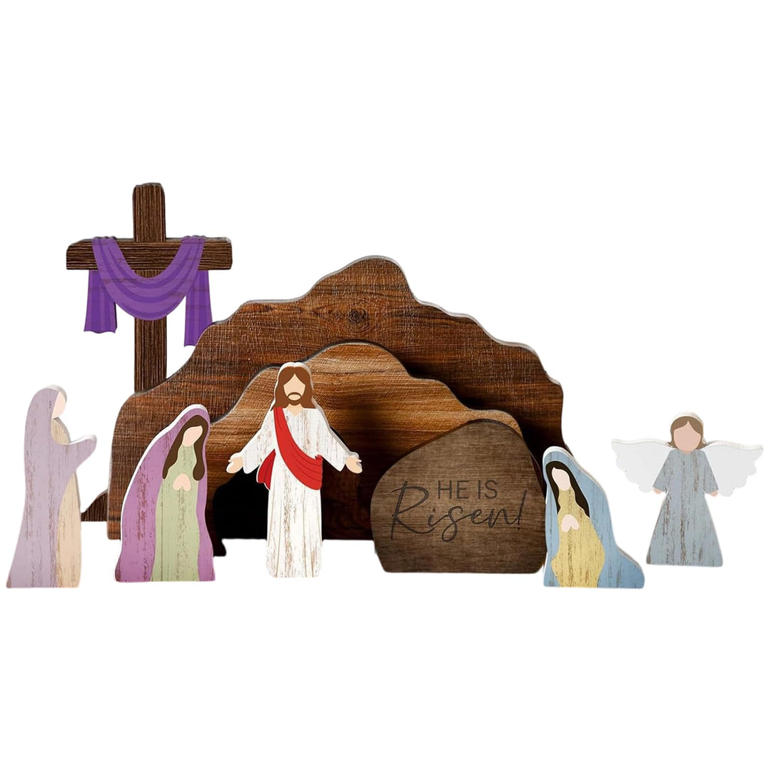 Weihnachtskrippe aus Holz, rustikal, religiöse, Weihnachtskrippen-Set für Innenhof, Tischplatte, Zuh