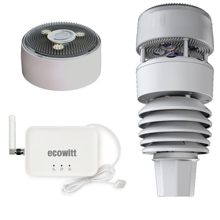 ECOWITT Wifi Wetterstation GW3001, 7-in-1-Garten-Funkwetterstation mit Aussensensor WS90 mit Home 3-