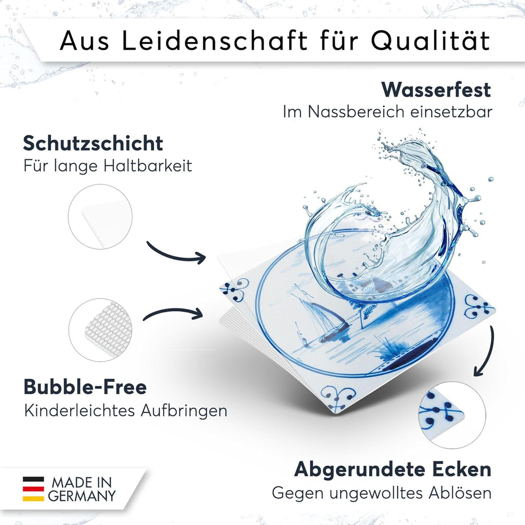 Fliesenfolie - Aufkleber für Wandfliesen von Küche u. Bad I selbstklebende Fliesen-Sticker - Kachela