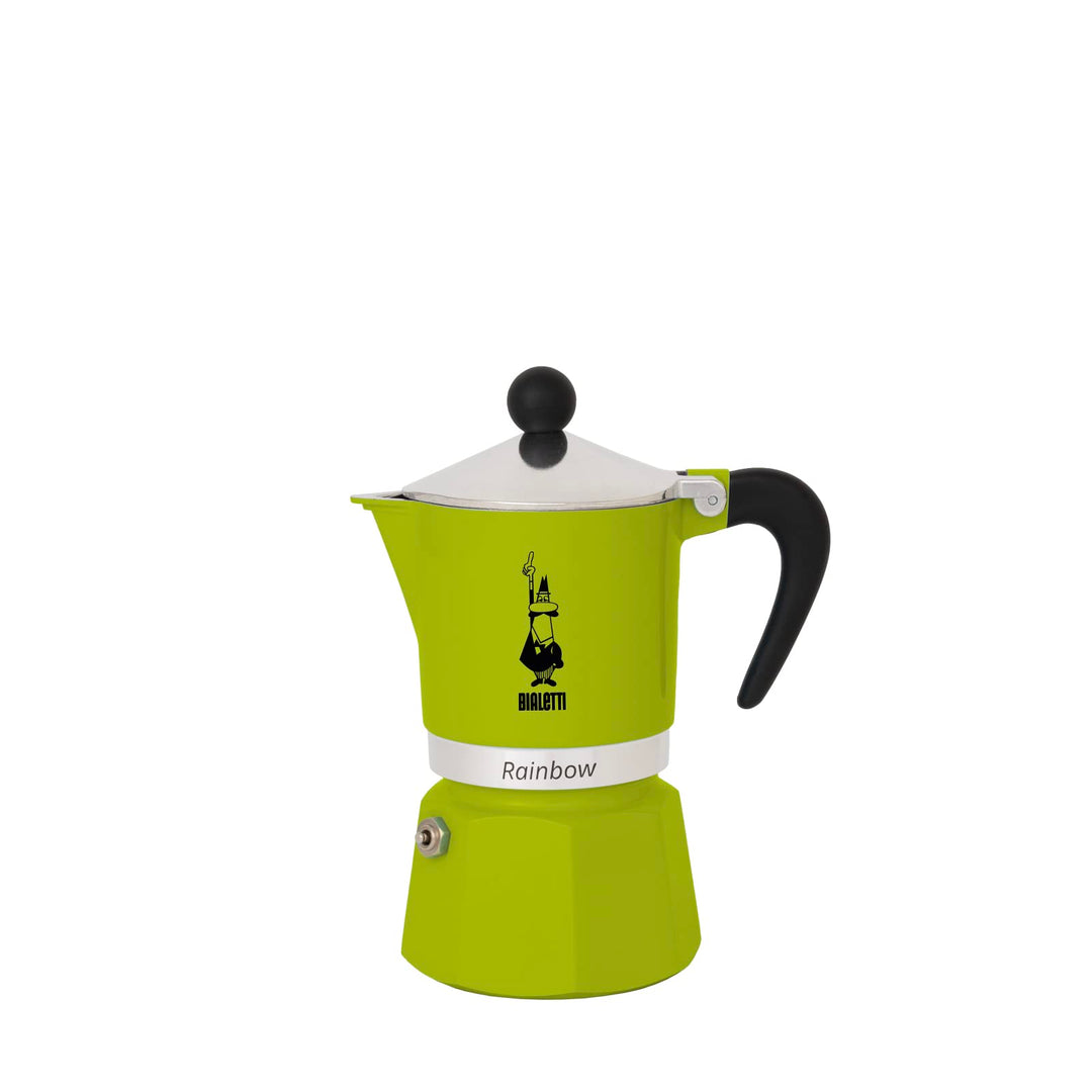Bialetti 4972 Rainbow Caffettiera Colorata, Alluminio, Verde, 3 Tazze, Grün Grün 3 Tassen