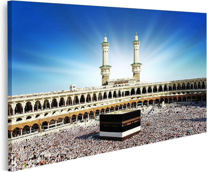 islandburner Bild auf Leinwand Kaaba Mekka Saudi Arabien Bilder Wandbilder Poster Leinwand 100x57cm,