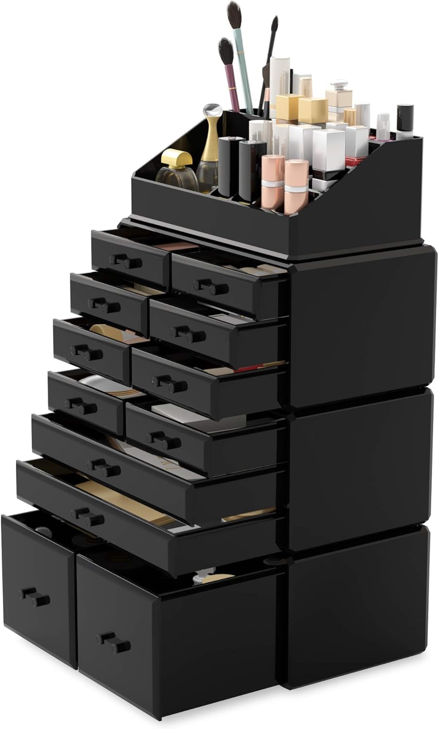 Readaeer Makeup Organizer/Kosmetik Aufbewahrungsbox/Schmink Aufbewahrungskasten in 4 Lagen， ist für