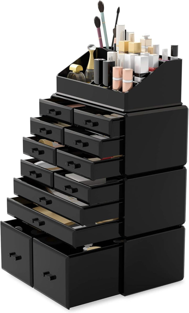 Readaeer Makeup Organizer/Kosmetik Aufbewahrungsbox/Schmink Aufbewahrungskasten in 4 Lagen， ist für