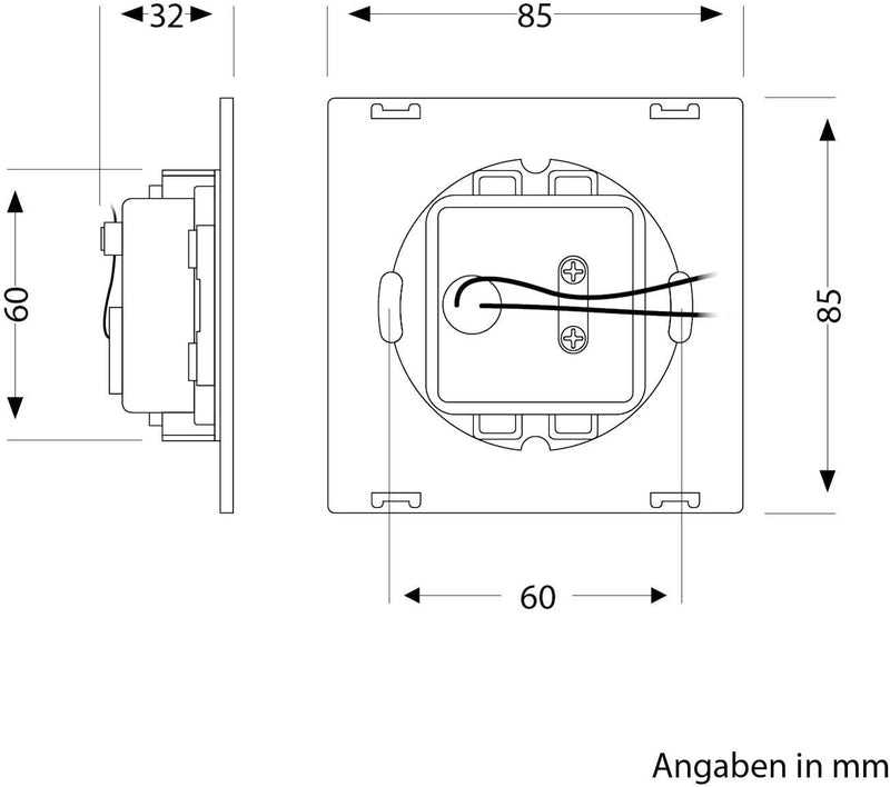 ledscom.de LED Treppenlicht/Treppenbeleuchtung FOW für innen und aussen, Downlight, eckig, 85 x 85mm