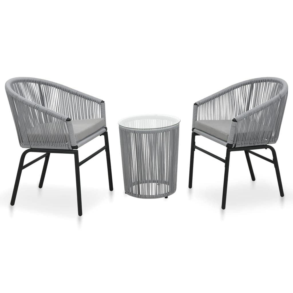 vidaXL Bistroset 3-TLG. mit Kissen Balkonset Gartenmöbel Sitzgruppe Balkonmöbel Garnitur Gartenset B