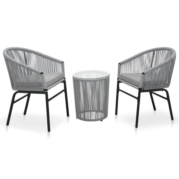 vidaXL Bistroset 3-TLG. mit Kissen Balkonset Gartenmöbel Sitzgruppe Balkonmöbel Garnitur Gartenset B