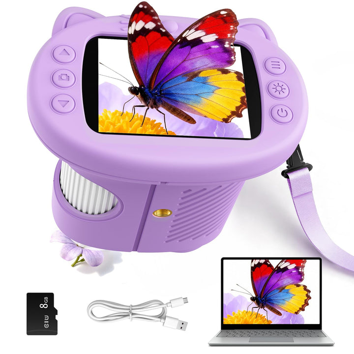 2.4" HD Bildschirm Digitales Mikroskop für Kinder, 1000X Mikroskop für Kinder Spielzeug ab 3 4 5 6 7