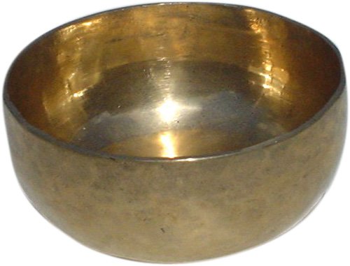 GURU SHOP Handgearbeitete Klangschale mit Langanhaltendem Ton, Tibet Klangschale - 12 cm, Gold, Klan