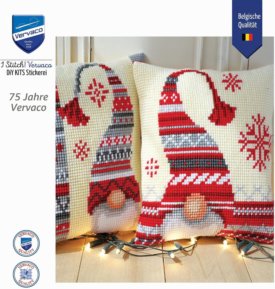 Vervaco Stickpackung für Kreuzstichkissen vorgedruckt, Baumwolle, weiss, 40 x 40 x 0,3 cm, 40 x 40 x