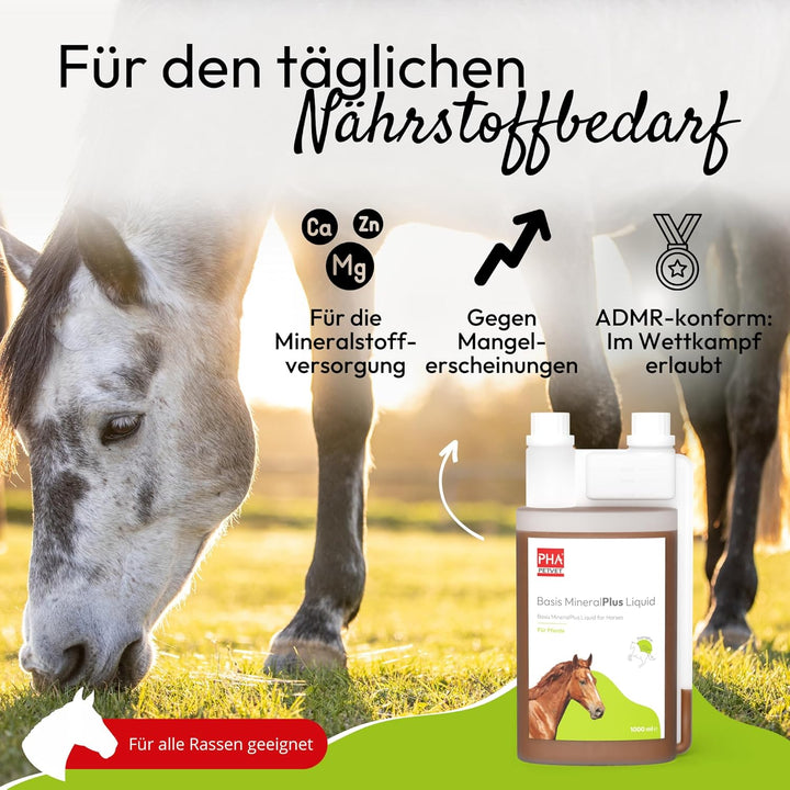PHA Basis MineralPlus Liquid für Pferde - Multi Vitamine und Mineralstoffe für den täglichen Nährsto