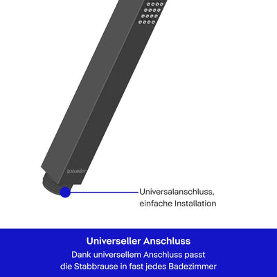 Duravit Universal Stabbrause, Duschkopf mit Strahlart Rain, Duschbrause eckig, Handbrause mit reinig