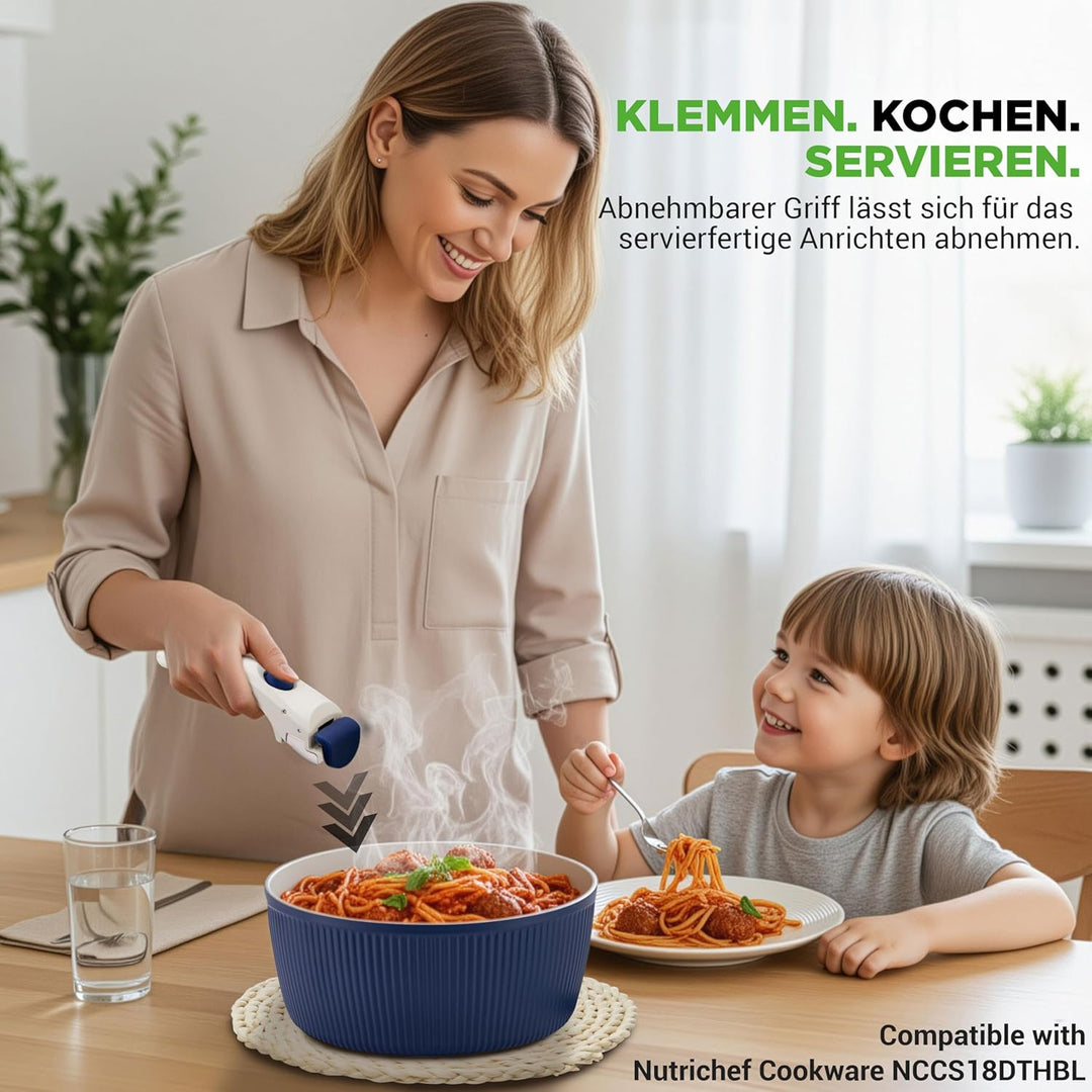 NutriChef Abnehmbarer Griff Ersatz für Topf | Ergonomisches, hitzebeständiges Design, Ein-Klick Druc