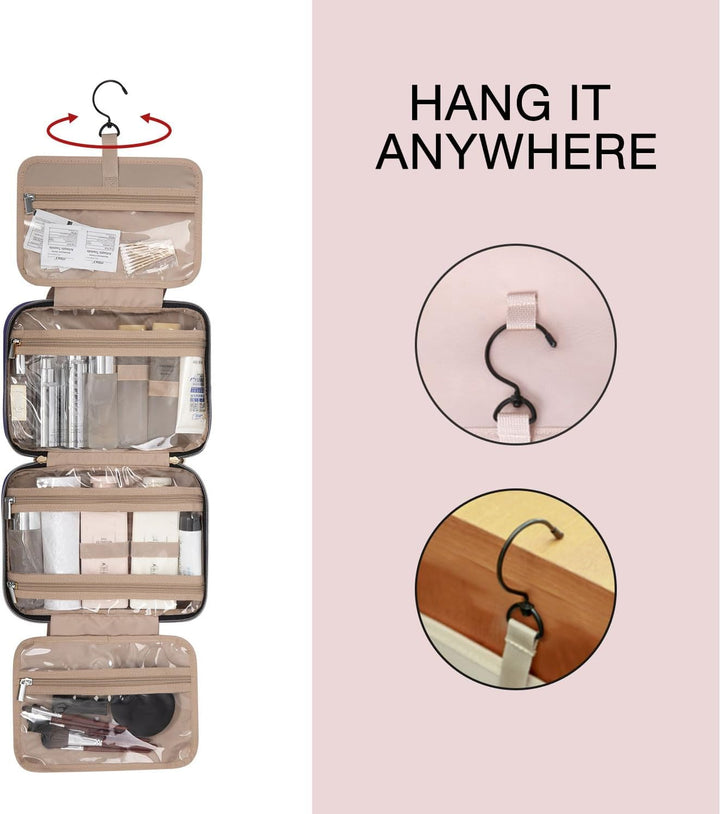 BAGSMART Kulturtasche Reise zum Aufhängen Kulturbeutel Damen für Makeup, Toilettenartikel (L-Blau),